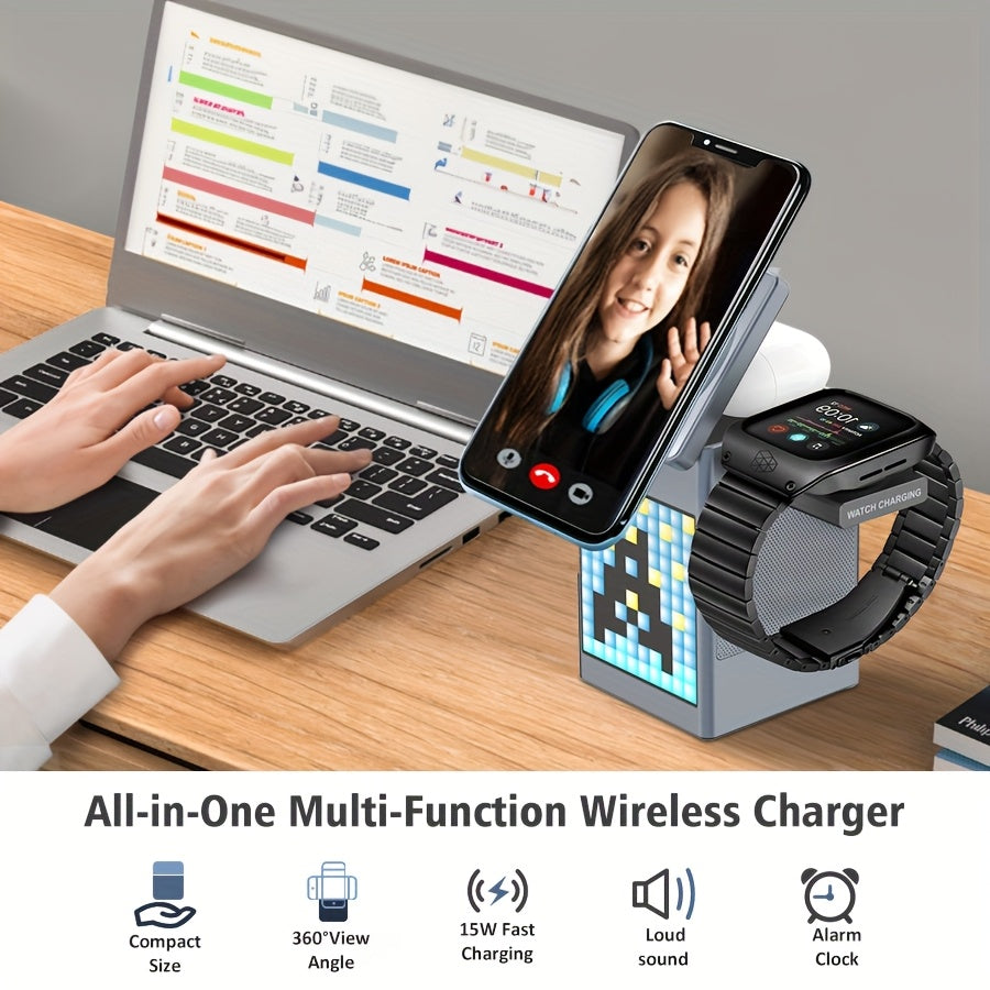 Multi-Function Phone Holder With Ambient Light, Speaker And Wireless Charging Function