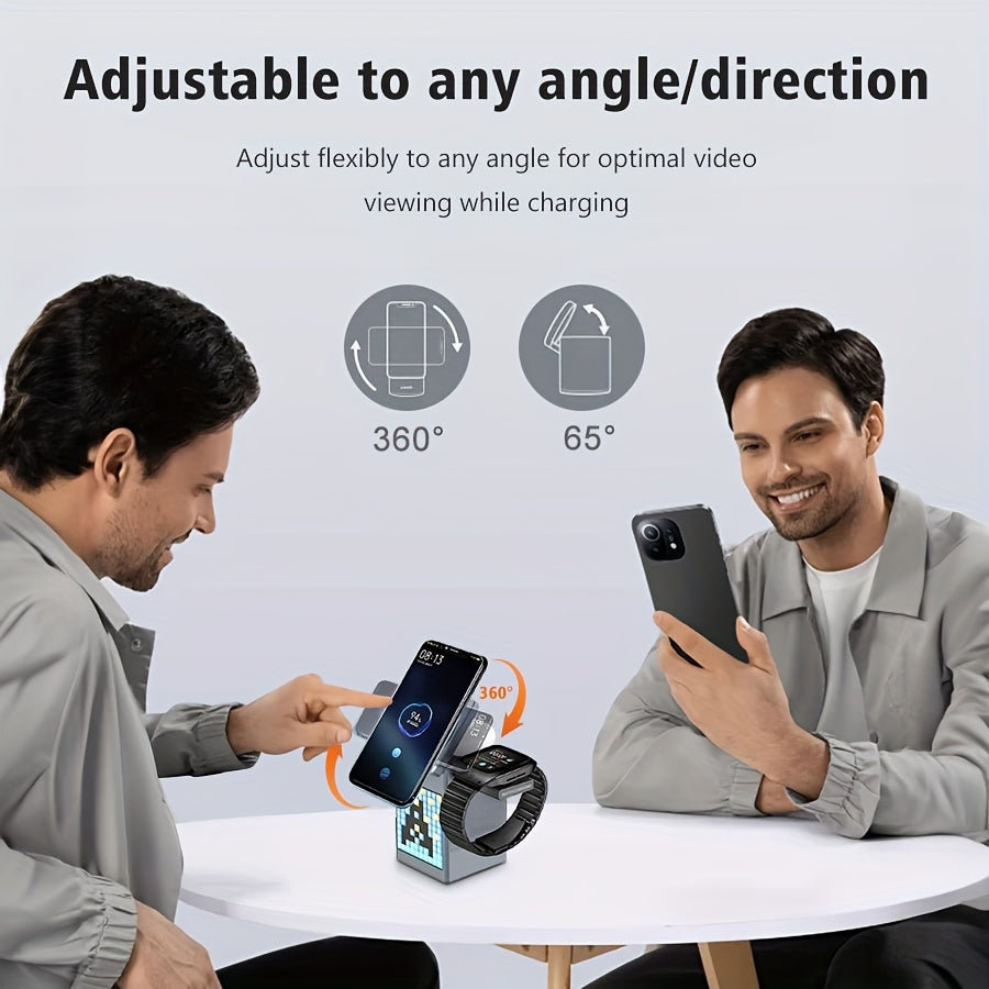Multi-Function Phone Holder With Ambient Light, Speaker And Wireless Charging Function